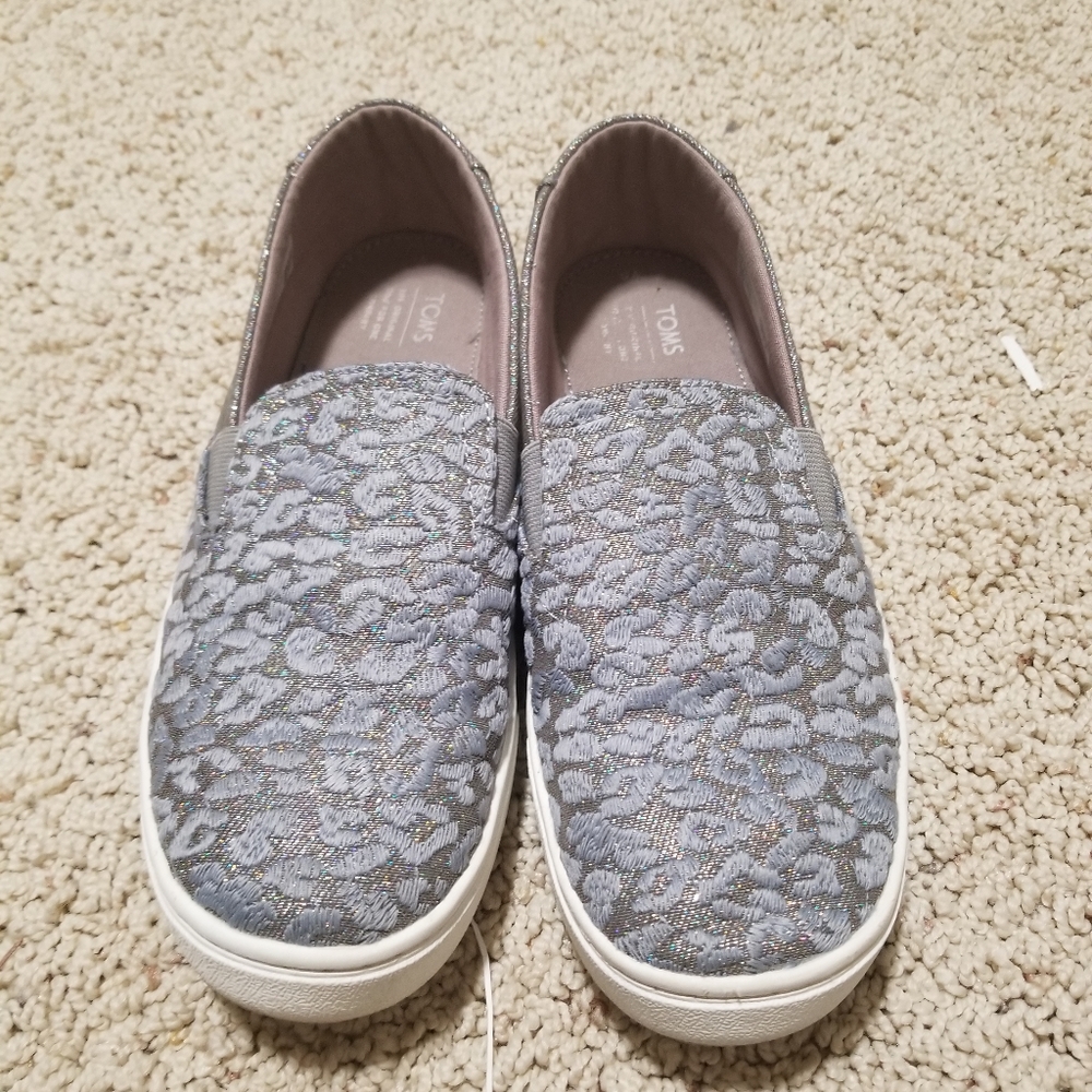 Tom's Luca Metallic Cheetah Slipon W8, Kids 6